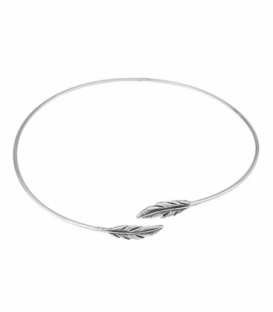 Bracelet Argent Rigide Plumes