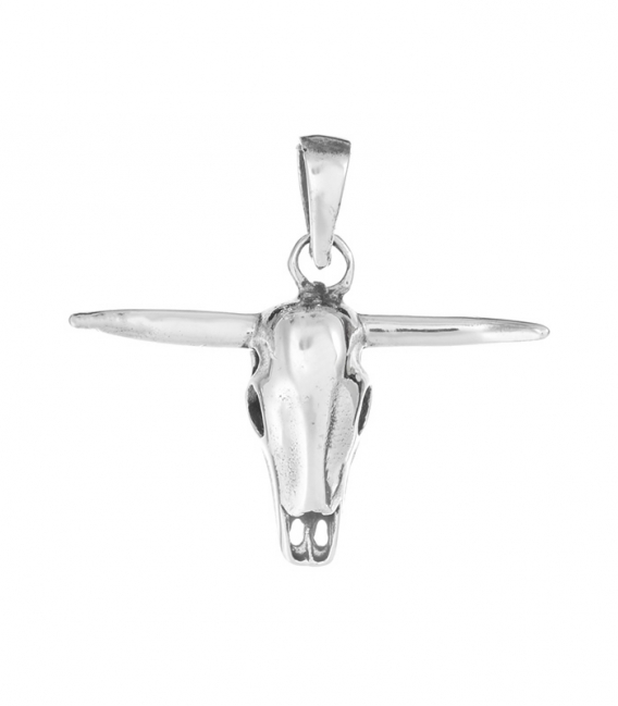 Pendentif Argent Tête Buffle 14mm