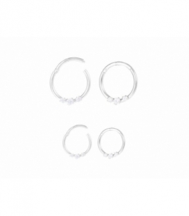 Aro Plata Piercing Bisagra Circonita Precio Unidad