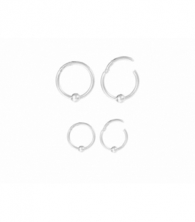 Aro Plata Piercing Bisagra Bola 3mm Precio Unidad