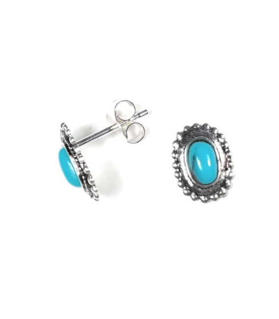 Boucles d'oreilles Argent Email 10mm. Prix paire