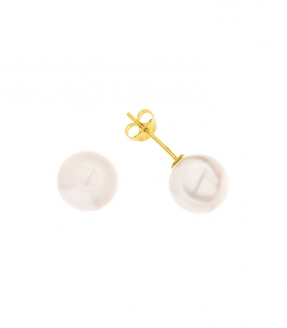 Boucles d'Oreilles Argent Perle.Plaqué Or. Prix paire