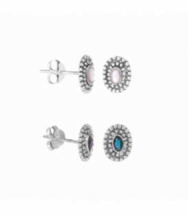 Boucles d'oreilles Argent Pierre 9mm Prix paire