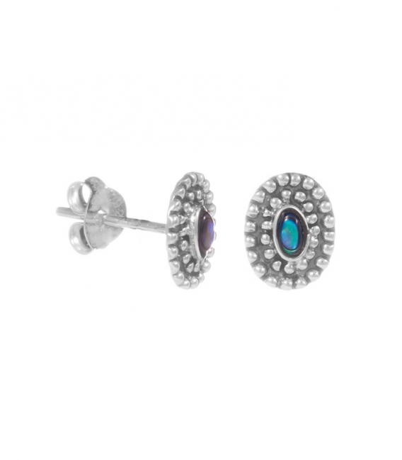 Boucles d'oreilles Argent Pierre 9mm Prix paire