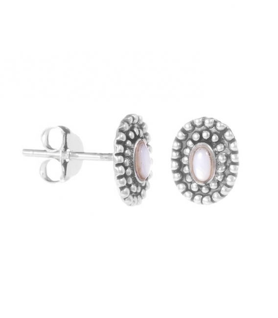 Boucles d'oreilles Argent Pierre 9mm Prix paire