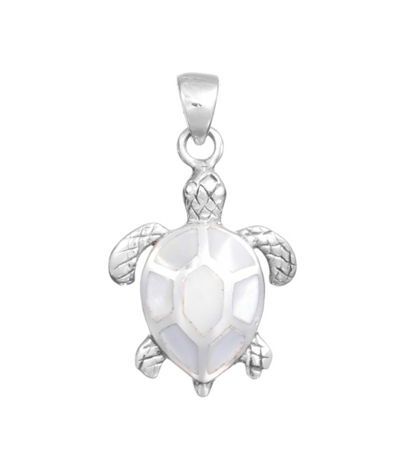 Colgante Plata Tortuga Piedra 20mm