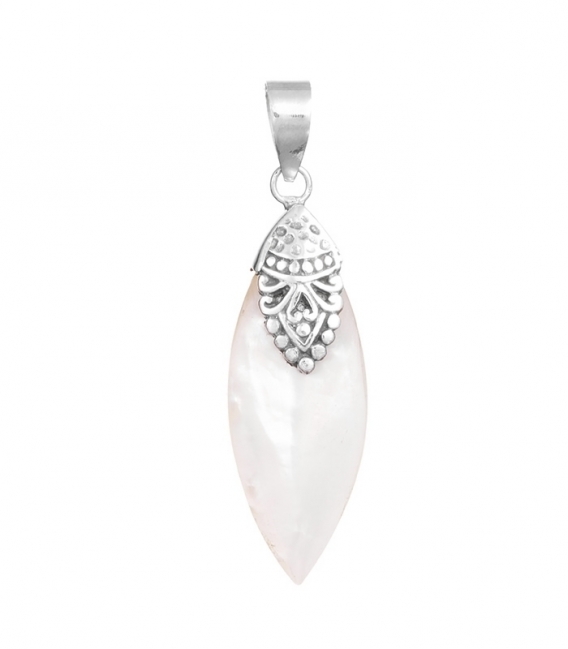 Pendentif Argent Nacre Filigrane 33mm