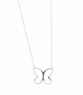 Collier Argent Papillon 40+3cm