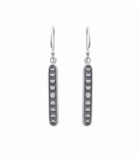 Boucle d'oreille Argent Phases Lune 22mm Prix Paire