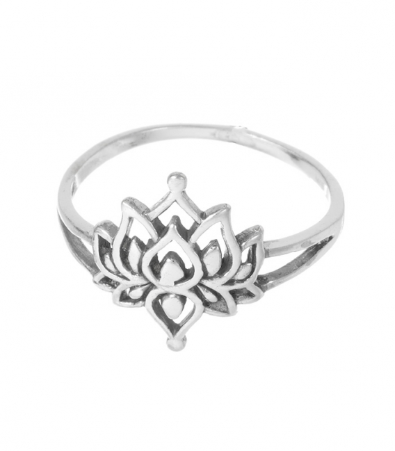 Anillo Plata Flor Loto