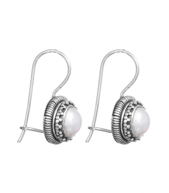 Boucles d'oreilles Vieil Argent Perle Prix Paire