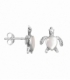 Boucle d'oreille Argent Tortue Pierre 13mm Prix Paire