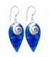 Boucle d'oreille Argent Avalone Bleu Filigrane 33mm Prix Paire