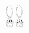 Créoles Argent avec Empreintes Chien (8mm) 12mm Prix Paire