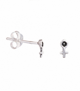 Pendiente Plata Simbolo Mujer 5.5mm Precio Par