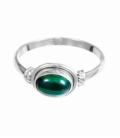 Bague Argent Malachite Ovale