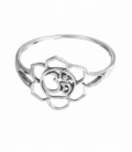 Anillo Plata Om con Flor Loto