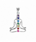 Pendentif Argent Bouddha 25mm Chakras