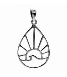 Pendentif Argent Vague et Soleil 23mm