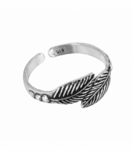 Bague Argent Pied Midi Plumes