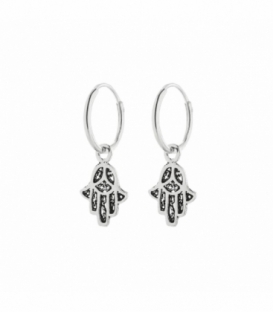 Créoles Argent avec Main Fatima 12mm Prix Paire