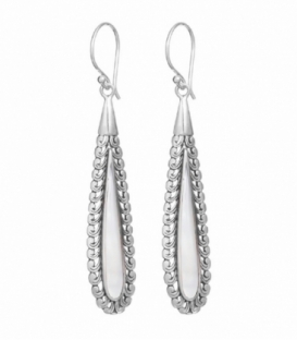 Boucle d'oreille Argent Filigrane Nacre 43mm Prix Paire