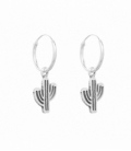 Créoles Argent avec Cactus 12mm Prix Paire