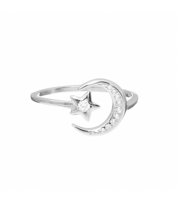 Anillo Plata Luna Circonitas 121