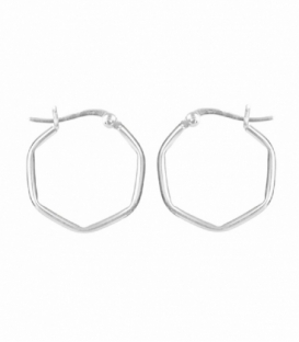 Créoles Argent Hexagonal 20mm Prix Paire