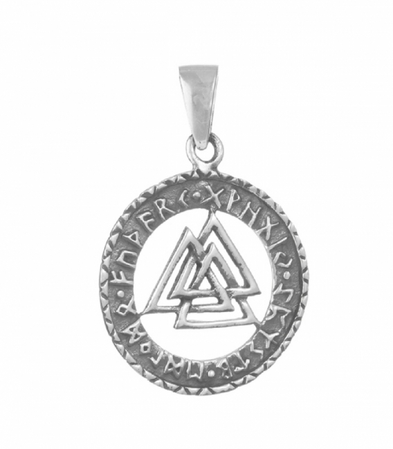 Pendentif Argent Le Noeud d'Odin (Valknut) Ø23.3mm