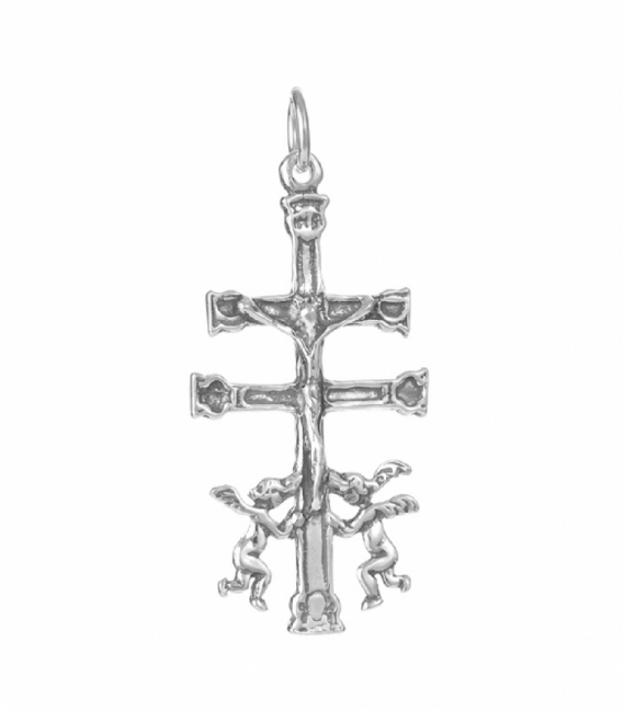 Pendentif Argent Croix de Caravaca 40mm