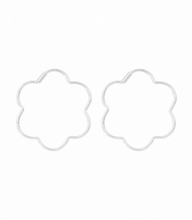 Boucle d'oreille Argent Fleur 25mm Prix Paire