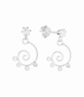 Boucle d'oreille Argent Spirale Zircon Prix Paire