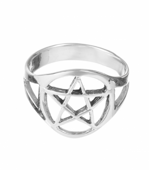 Bague Argent Pentagramme