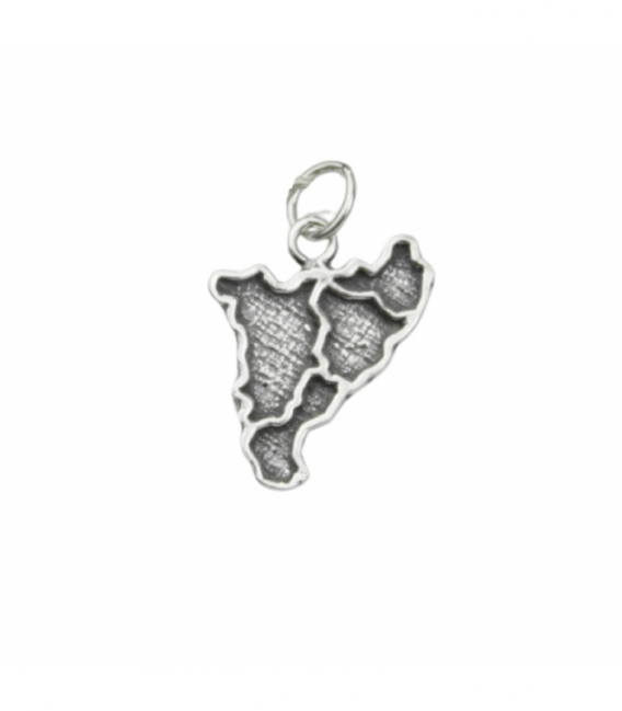 Pendentif Argent Carte de Catalogne