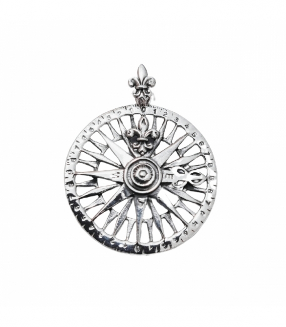 Pendentif Argent Rose des Vents 33mm