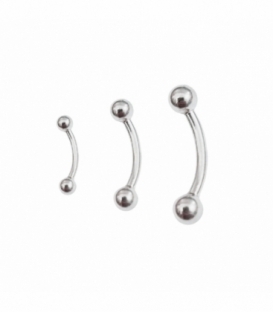 Piercing Plata Banana Rosca Bola 3mm Precio Unidad