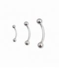 Piercing Plata Banana Rosca Bola 3mm Precio Unidad