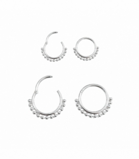 Aro Plata Piercing Bisagra Bolas Precio Unidad