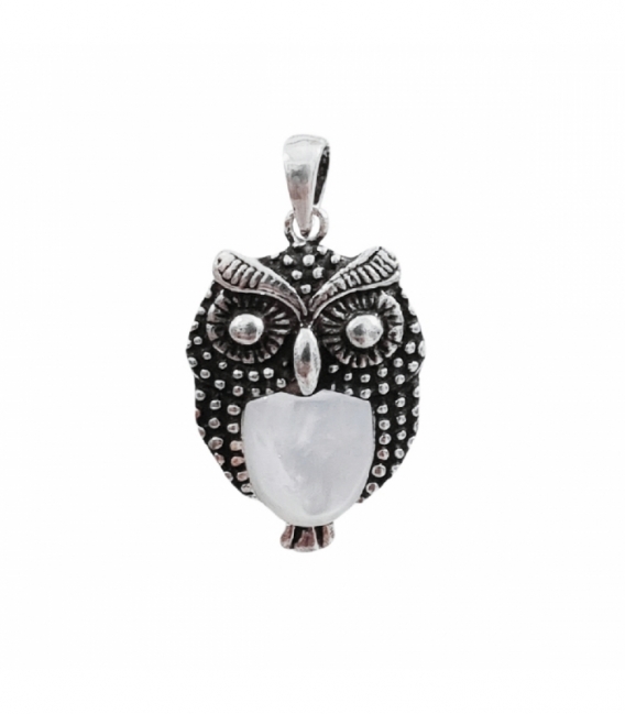 Pendentif Argent Hibou Nacré 2,10cm