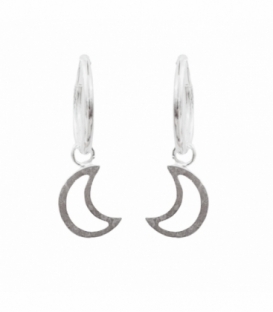 Créoles Argent avec Lune 12mm Prix Paire