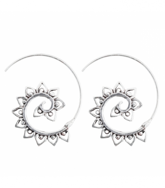 Boucles d'oreilles Argent Spirale 21mm. Prix Paire