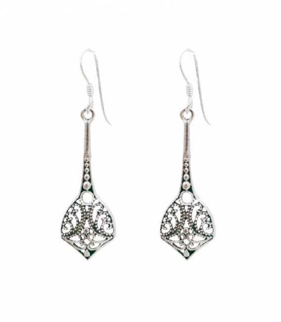 Boucles d'oreilles Argent Vieilli. Prix Paire