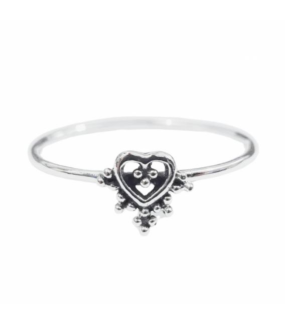 Anillo Plata Corazon Labrado 6.9mm