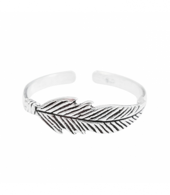 Bague Argent Pied Midi Plume