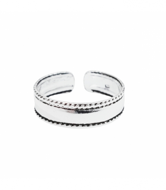 Bague Argent Pied Midi Bali-Lisse