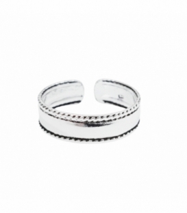 Anillo Plata Pie Midi Labrado Liso