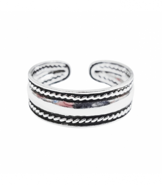 Bague Argent Pied Midi Bali