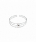 Bague Argent Pied Midi Trois Lignes Boule