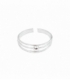 Bague Argent Pied Midi Trois Lignes Boule